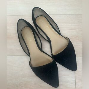 J. Crew Black Pointed-Toe D'Orsay Flats